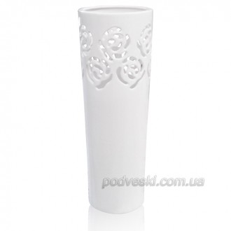 Набор керамики с узором роз. Уникальная коллекция в белом цвете - вазы, подсвечн. . фото 5
