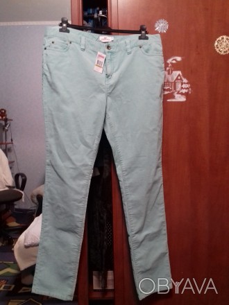 Новые Бирюзовые джинсы ( вельветовые) в хорошем состоянии . Высота 108 см, ширин. . фото 1