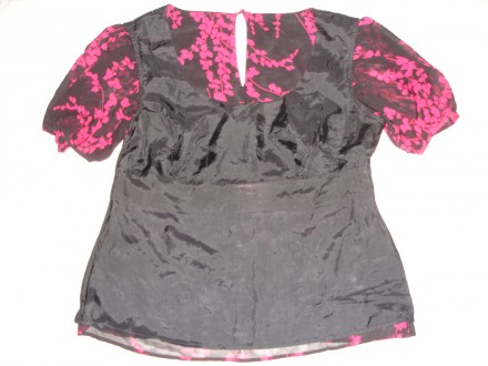 Блузка 48 р. (EU 44), фіолетово-чорна, яскрав кольори. 
Склад - 100 % шовк; під. . фото 5