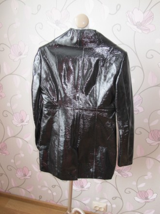 Женская Весенняя Куртка Плащ Teddy(R) size S (размер 44) 
Черная (блестящая) дл. . фото 3