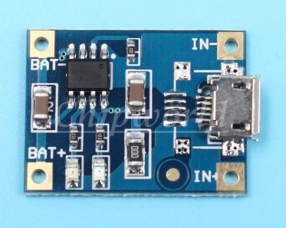 Модуль заряда Li-ion аккумуляторов TP4056 1000мА (микро USB)

Плата содержит к. . фото 2