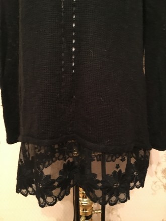 Модный туника, свитер. Цвет черный, размер 42-44 (XL, XXL). Оторочка по низу  фр. . фото 4