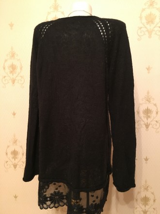 Модный туника, свитер. Цвет черный, размер 42-44 (XL, XXL). Оторочка по низу  фр. . фото 5