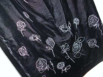 Бархатная нарядная юбка LAURA ASHLEY с вышивкой бисером, на подкладке. Сзади на . . фото 4