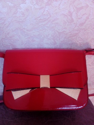 Красивая красная сумочка,Размеры 22-17-7см.Застёжка молния и магнит,внутри имеет. . фото 2