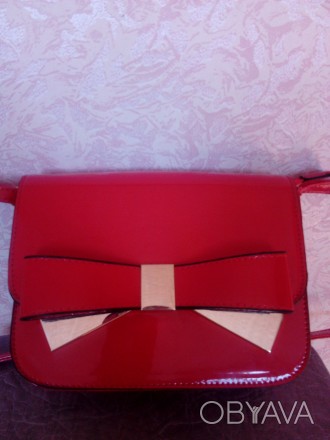 Красивая красная сумочка,Размеры 22-17-7см.Застёжка молния и магнит,внутри имеет. . фото 1