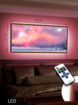 Картина со светодиодной подсветкой - уникальный декор для спальни, гостиной, кух. . фото 3