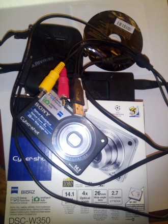 Продам фотоаппарат Sony DSC-W350. В отличном состоянии. 
Комплектация полная ко. . фото 3
