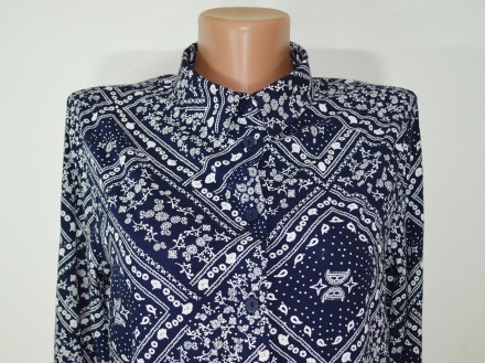 Укороченная блуза, рубашка в оригинальный принт H&M в идеальном состоянии. Ткань. . фото 3