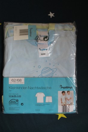 Комплект з 2х літніх піжамок (футболка+шортики)
Колір: блакитна, в полоску		
М. . фото 3