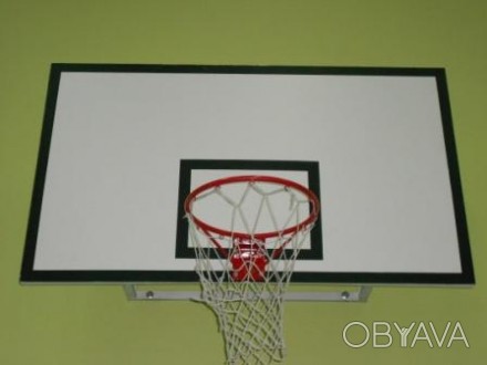 Щит баскетбольный размером 1200х900 мм изготовлен из влагостойкой фанеры на мета. . фото 1