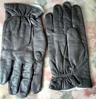 Кожанные мужские черные  перчатки на шерстяной подкладке большого размера, произ. . фото 2