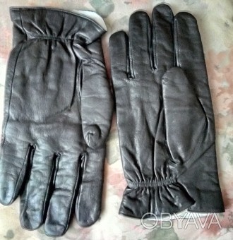 Кожанные мужские черные  перчатки на шерстяной подкладке большого размера, произ. . фото 1