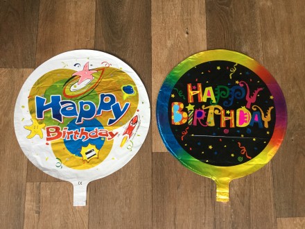 Круглые шары Happy birthday 45 см. Можно надувать воздухом и гелием. 
Также в н. . фото 6