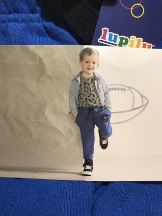 Тёплые флисовые спортивные штаны немецкой фирмы Lupilu, синего цвета. Отличное к. . фото 12
