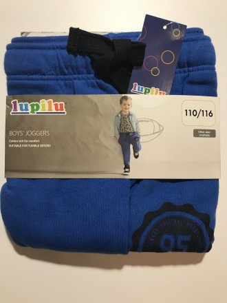 Тёплые флисовые спортивные штаны немецкой фирмы Lupilu, синего цвета. Отличное к. . фото 8