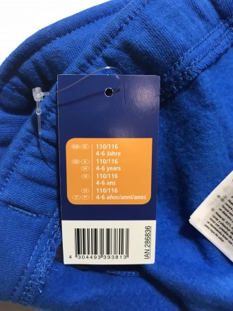 Тёплые флисовые спортивные штаны немецкой фирмы Lupilu, синего цвета. Отличное к. . фото 11