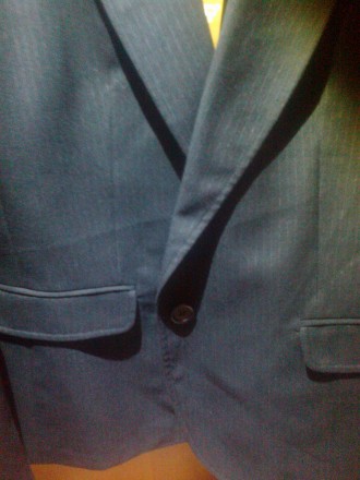 Черный пиджак вертикальную полоску (мелкую), стильный и деловой, состав ткани по. . фото 5
