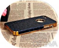 Роскошный кожаный хромированный чехол для iPhone 5 5S с золотым контуром
Есть м. . фото 8