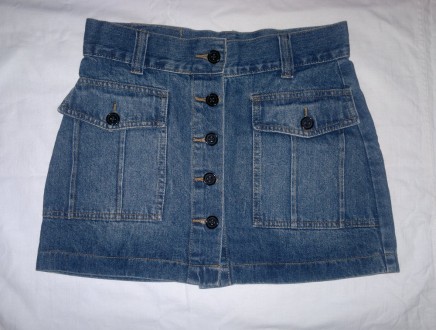 Юбка джинсовая, б/у, размер 40-42, с низкой посадкой, состояние отличное. Цвет, . . фото 2