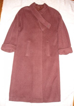 Пальто 46 р., жіноче, шерстяне, однотонне, демісезонне. 
В спокійно-фіолетовому. . фото 6