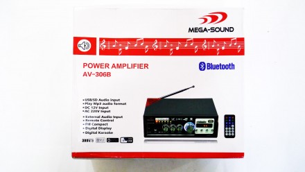 Усилитель звука AV-306B USB + SD + AUX + Bluetooth + Караоке
Усилитель звука SN. . фото 3