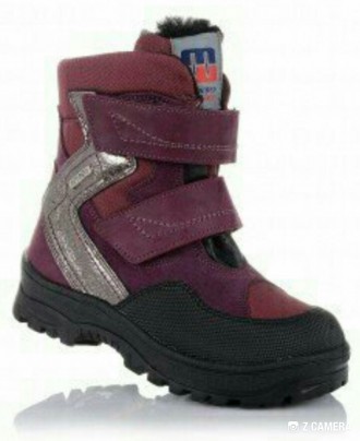 Зимние ботинки фирмы Minimen бордово-фиолетового цвета из натуральной кожи со вс. . фото 3