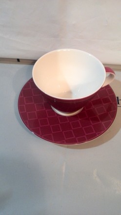 Вишнёвая чашка с блюдцем для кофе с молоком Villeroy & Boch серии 'Caffè Club Un. . фото 6