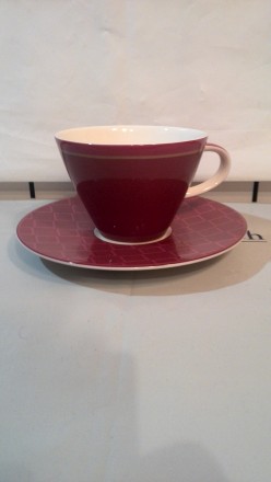 Вишнёвая чашка с блюдцем для кофе с молоком Villeroy & Boch серии 'Caffè Club Un. . фото 5