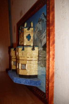 Объёмная картина "Домик в Альпах" изготовлена вручную. Интересный подарок на Ден. . фото 3