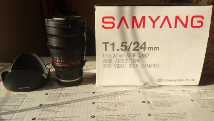 Продамо ширококутний об'єктив з ручним фокусуванням Samyang 24 mm T 1,5 ED AS UM. . фото 3