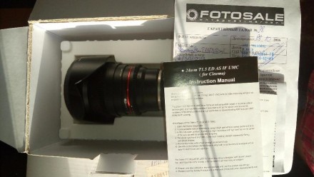 Продамо ширококутний об'єктив з ручним фокусуванням Samyang 24 mm T 1,5 ED AS UM. . фото 2