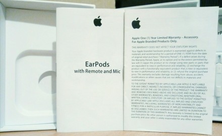 Оригинальные наушники Apple EarPods, новые не распакованные всего за 275 грн. Бе. . фото 5