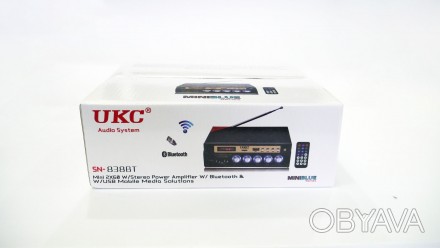 Усилитель звука UKC SN-838 BT USB + SD + AUX + Bluetooth + Караоке
Усилитель зв. . фото 1