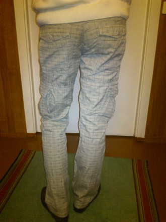 Отличные мужские штаны в клетку, 100% хлопок. Ширина по поясу (обхват) - 85, дли. . фото 5