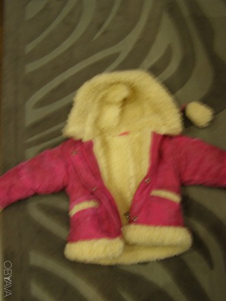 Зимний комбинезон на овчине , для девочки 1-3,5 года .Длина куртки по спинке 41с. . фото 2