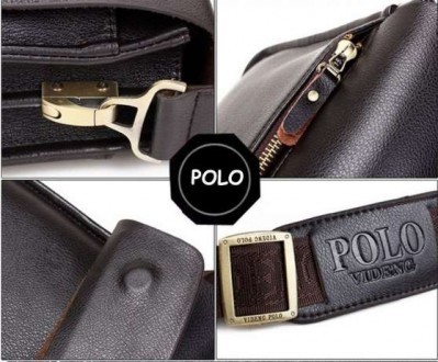 • Классическая мужская сумка Polo Videng.
• Цвет: Черный и Темно-Коричневый.
•. . фото 5