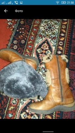 Зимние кожаные сапоги на натуральном меху, в отличном состоянии,по стельке-20см.. . фото 6