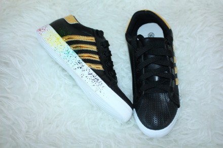 Кеды Adidas Superstar Graffiti Черные с золотом. Очень качественная реплика!!! Э. . фото 3