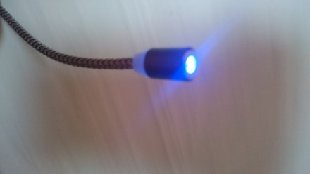 Круглый Магнитный кабель "TOPK"с подсветкой в нейлоновой оплетке. Микро USB разъ. . фото 9