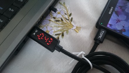 Круглый Магнитный кабель "TOPK"с подсветкой в нейлоновой оплетке. Микро USB разъ. . фото 12