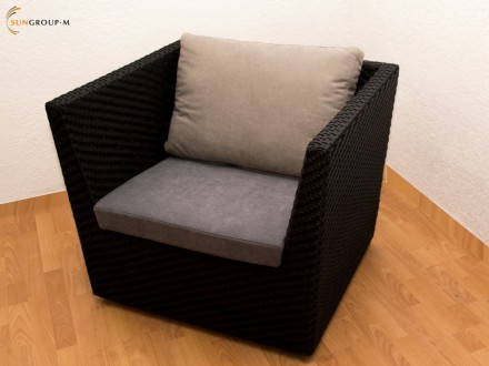 Прекрасное кресло плетённое вручную с искусственного ротанга собственного произв. . фото 3