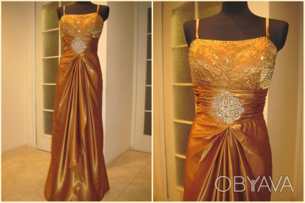 новое импортное платье золотого цвета.размер 48-52.. . фото 1