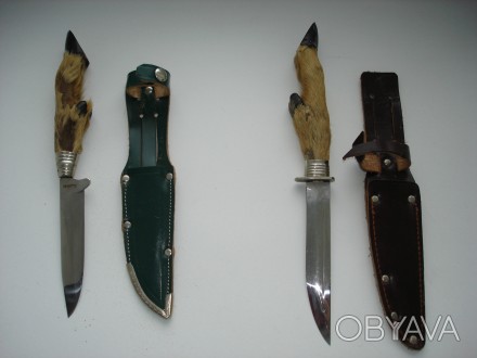 Ножи немецкой фирмы Rostfrei, с козьей ножкой (шерсть на ножке повреждена молью). . фото 1