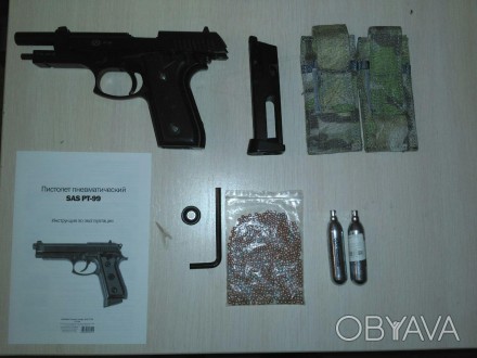 Продаю пневматический пистолет SAS (Taurus PT99) Blowback, корпус - металл. Сост. . фото 1