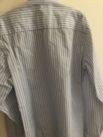 Мужская рубашка немецкого бренда Haupt с длинным рукавом.Цвет голубой в полоску.. . фото 5