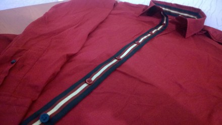 Продам новую мужскую рубашку производства Турция. Размер М. Цвет темно-бордовый.. . фото 3