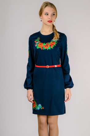 Трикотажное женское платье-вышиванка "Калина".

Женские платья-вышиванки произ. . фото 2