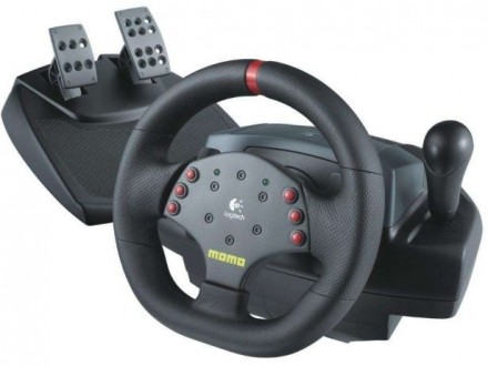 Игровой руль с педалями: LOGITECH Steering Wheel MOMO Racing Force - резиновое п. . фото 4