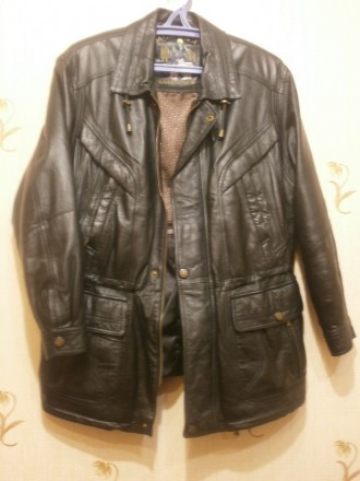 Качественная кожаная мужская куртка MORENA Leather Fashion, черная, натуральная . . фото 4